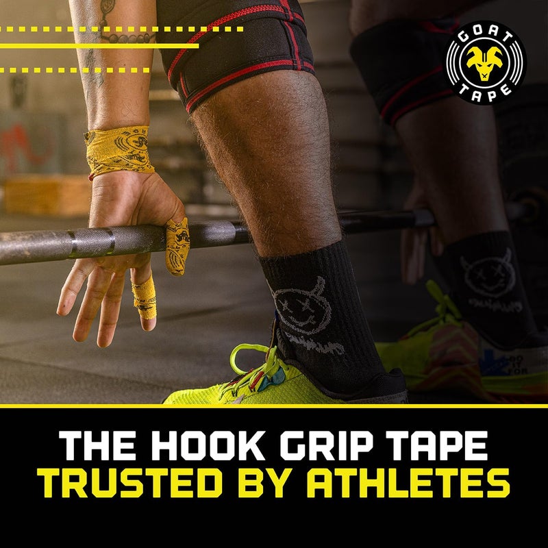 Goat Tape Super Stretchy Thumb Tape - Weightlifting Hook Grip Tape & WOD Tape for Cross Training, Gym Workout Tape, Athletic Finger Wrap - Flexes with Every Move - 15 Feet per Roll (Black 2-Pack) - Image 2